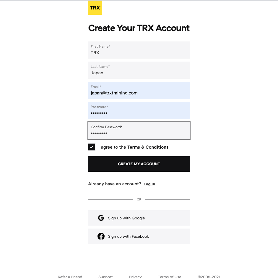 create account